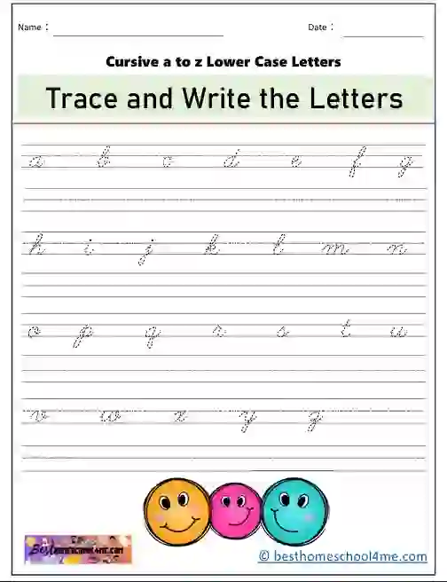 All Uppercase Cursive Letters A To Z Writing Worksheets