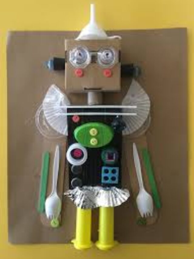 Here’s a real, practical, hands-on example of making Recycled Materials Art using common household items — step-by-step and easy to do with kids