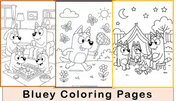 free Bluey coloring pages to print and download
