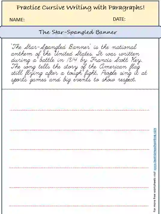 Free Cursive Writing Paragraph Worksheets PDF – Fun & Easy Practice for ...