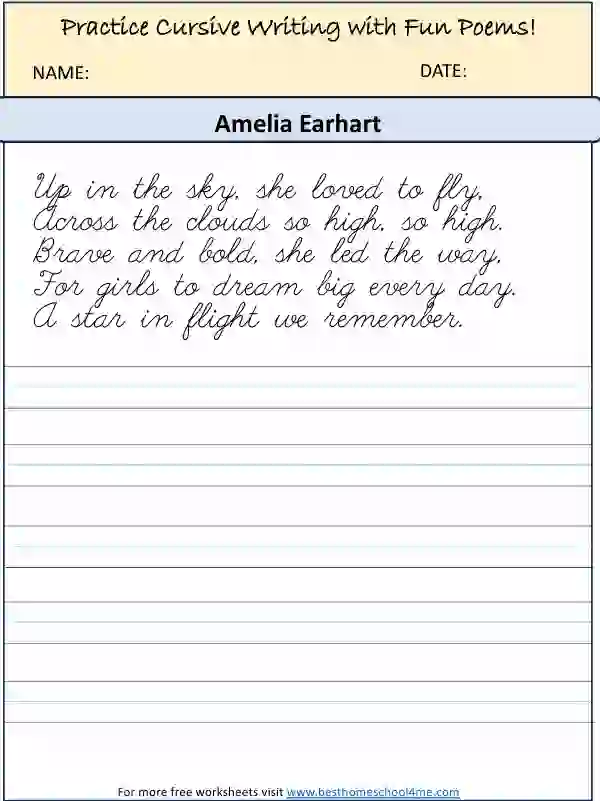 cursive writing practice for kids