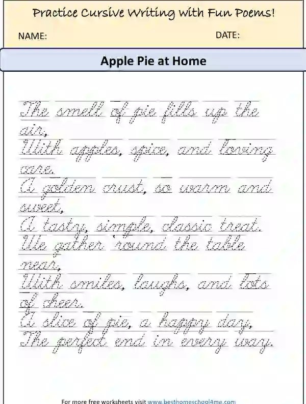 cursive poem writing worksheets
cursive writing practice worksheets for kids