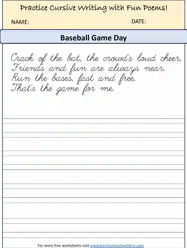 handwriting practice worksheets cursive PDF