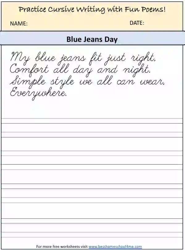 cursive copywork poems for kids
free cursive writing worksheets print