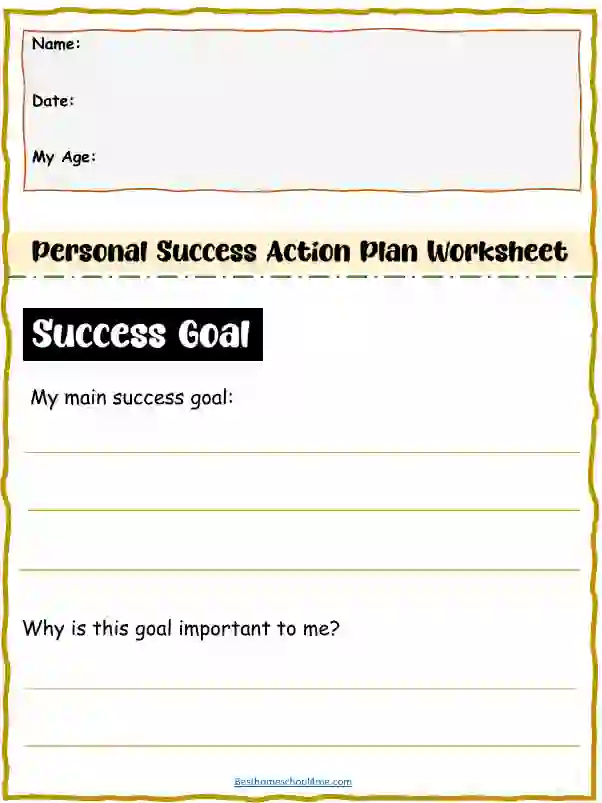 long term goal planning worksheet
personal achievement reflection worksheet