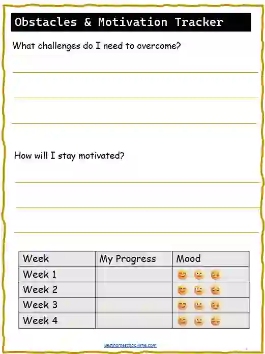 free printable smart goals worksheet
personal growth activities for students