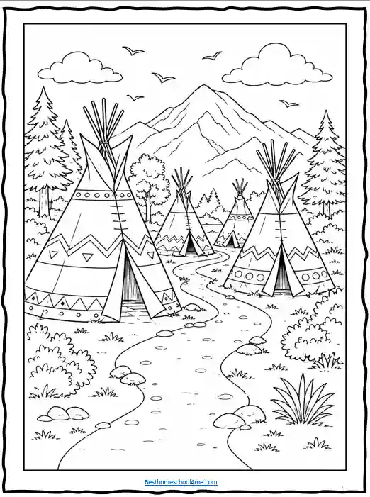 Native American wildlife coloring pages printable