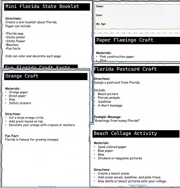 Florida science worksheets
Florida state facts for kids
Florida classroom activities