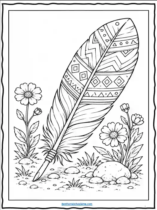 Native American educational worksheets and coloring pages