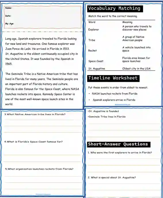 Florida state worksheets
Florida printables for preschool