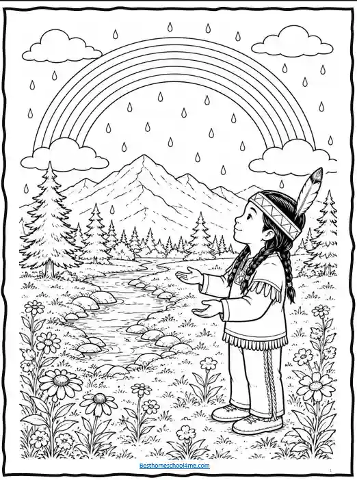 Native American tribe coloring pages for elementary school
