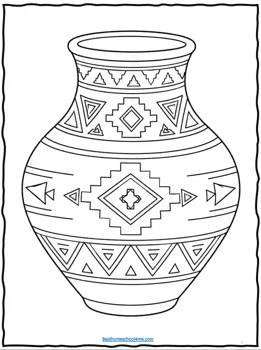 Native American horse coloring pages for kids