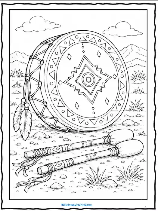 Native American traditional clothing coloring pages