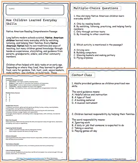 native american printable social studies activities