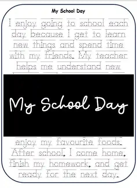 handwriting tracing worksheets with paragraphs for kids