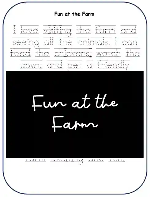 handwriting paragraph tracing practice for kids
