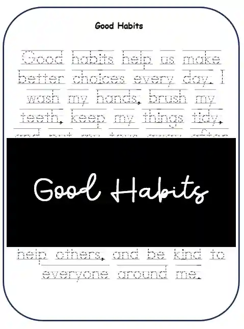 handwriting practice worksheets with traceable paragraphs