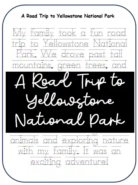 paragraph handwriting trace worksheets for kindergaten