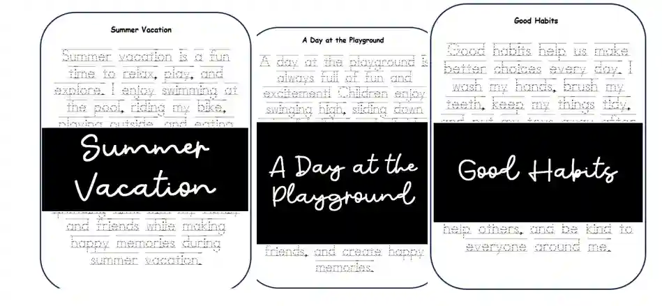 printable traceable paragraph handwriting worksheets for kids