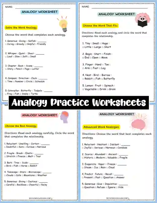 Analogy Worksheets