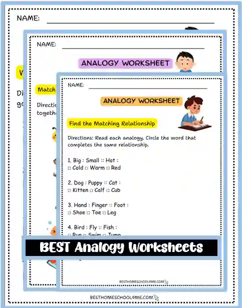 Analogy Worksheets for Kids