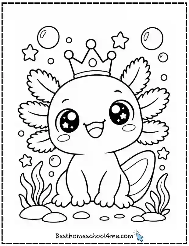 Kawaii Axolotl Coloring Activities