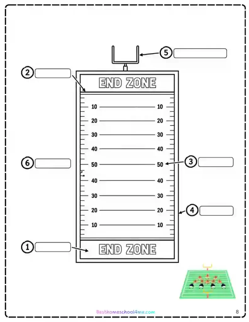 printable American football worksheet