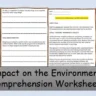 pollution and deforestation reading comprehension worksheet